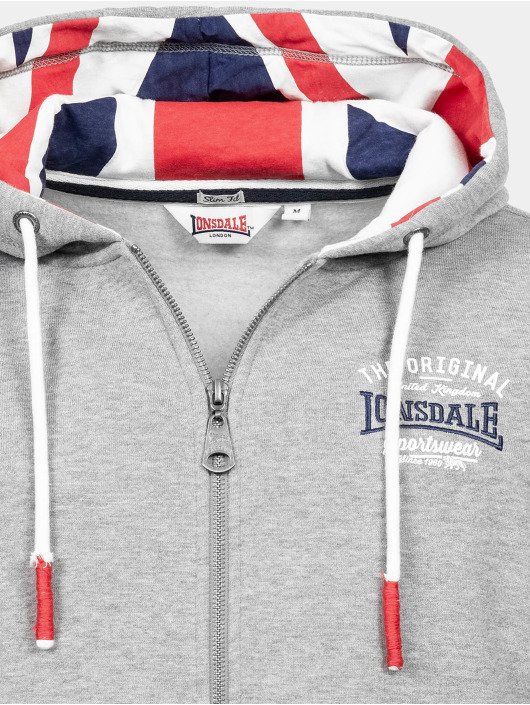 Lonsdale London Zip Hoodie Dittisham šedá