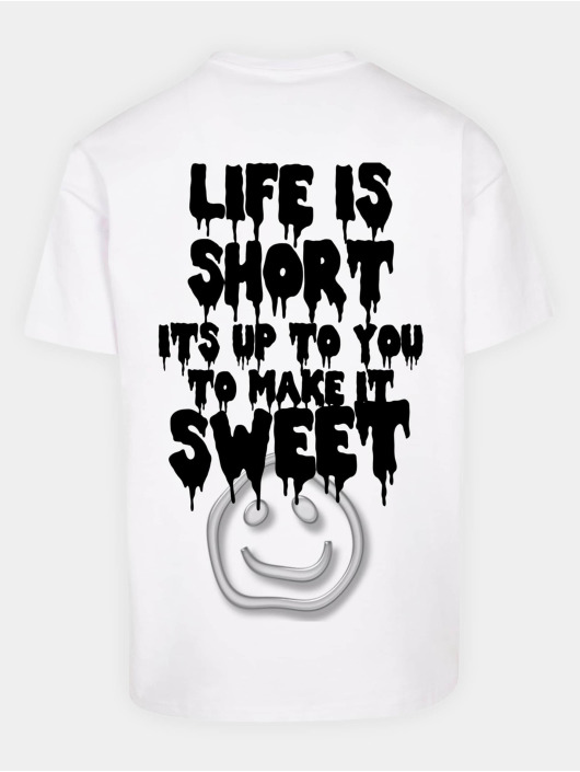 Lost Youth T-skjorter "Life Is Short" hvit