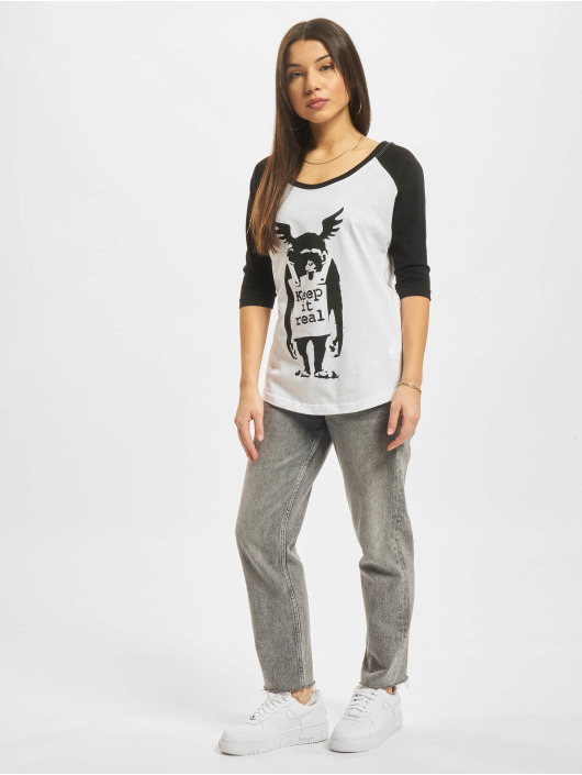 Merchcode Langermet Ladies Banksy Ape Raglan hvit