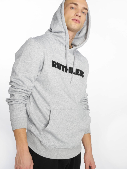 Merchcode Sweat capuche Ruthless Embroidery gris