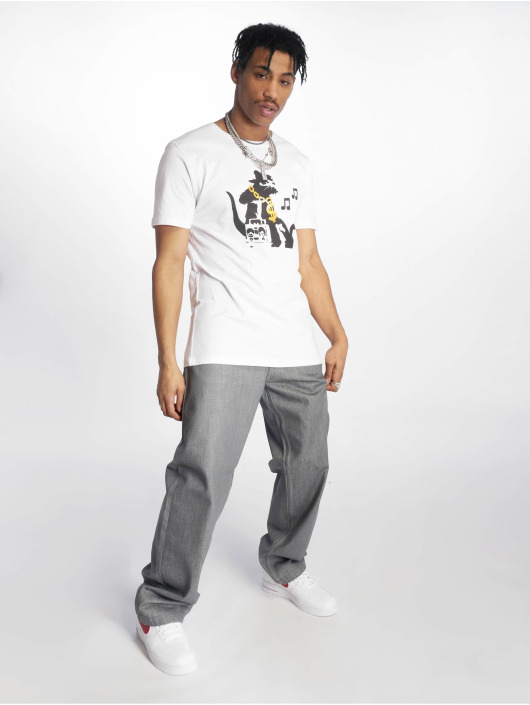 Merchcode T-paidat Banksy Hiphop Rat valkoinen