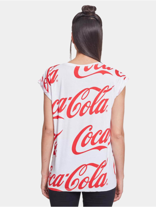 Merchcode T-Shirt Ladies Coca Cola Aop blanc