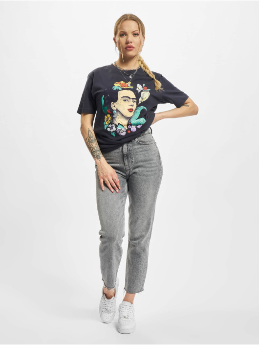 Merchcode T-Shirt Ladies Frida Kahlo Flower blau