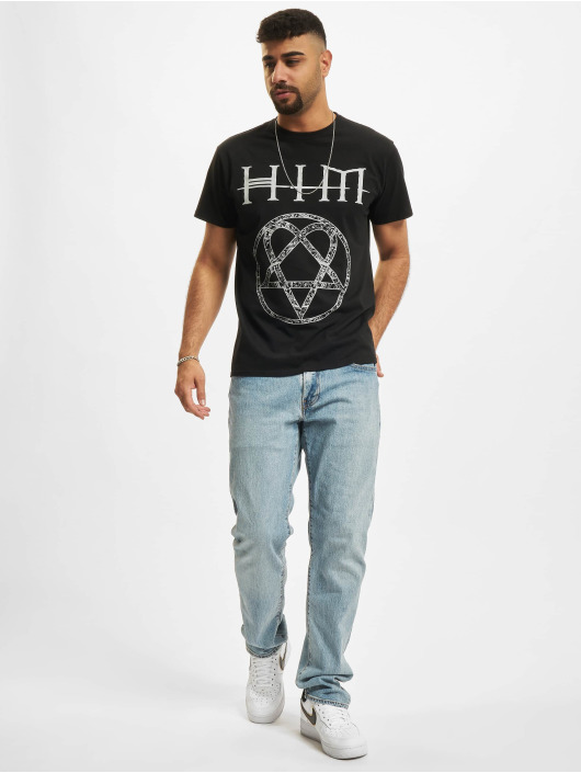 Merchcode T-Shirt Him Ornate Heartagram schwarz