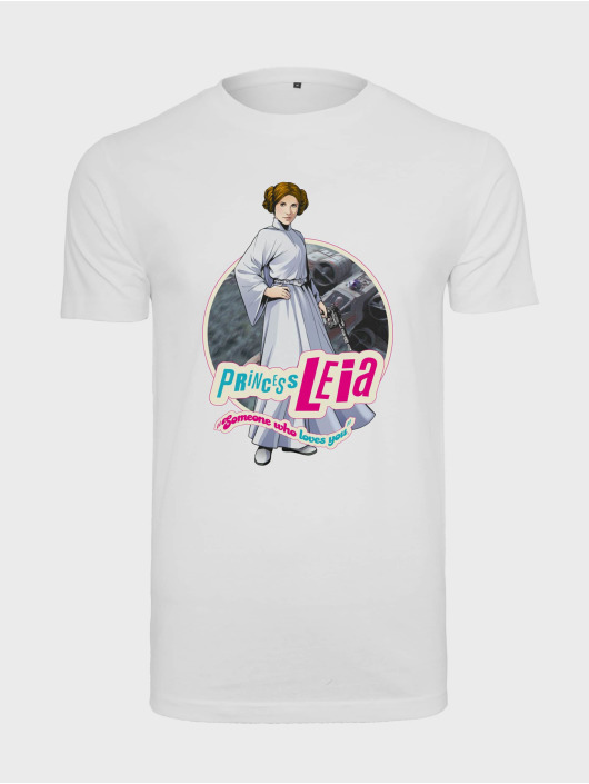 Merchcode t-shirt Star Wars Leia Logo wit