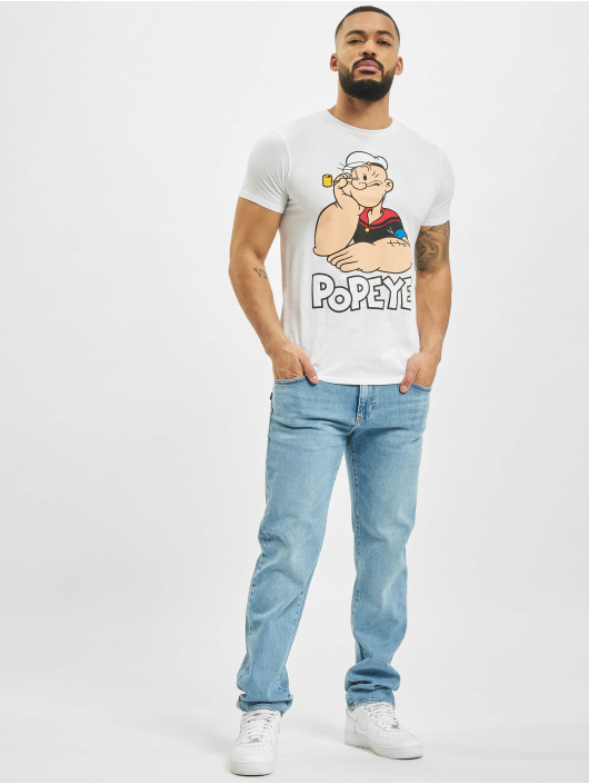 Merchcode T-Shirty Popeye Logo And Pose bialy