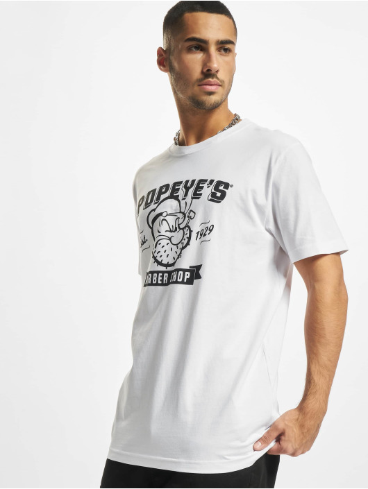 Merchcode T-Shirty Popeye Barber Shop bialy