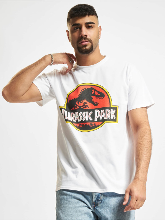 Merchcode T-Shirty Jurassic Park Logo bialy