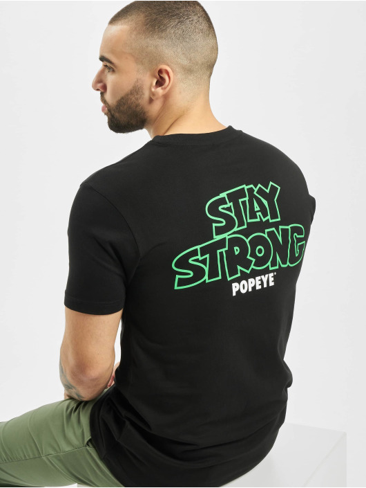 Merchcode T-Shirty Popeye Stay Strong czarny