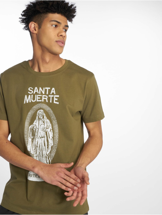 Merchcode Tričká Santa Muerte olivová
