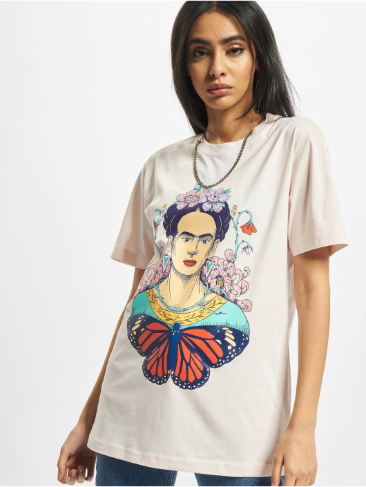 Merchcode Tričká Ladies Frida Kahlo Butterfly ružová