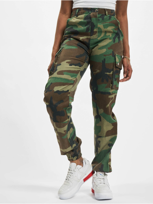 Premium Tan Camo Printed Cargo Trousers Grey from Missguided on 21 Buttons