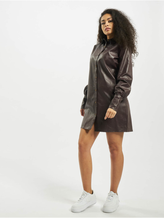 Missguided Dress Tall Faux Leather brown
