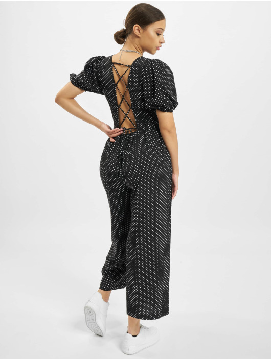 Missguided Overály Polka Lace Up Puff Culotte èierna