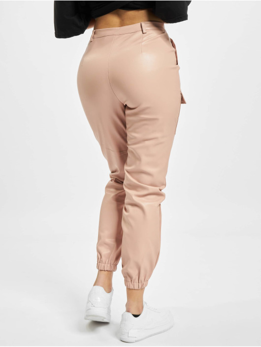 Missguided Pantalon chino Pocket Detail Pu Utility rose
