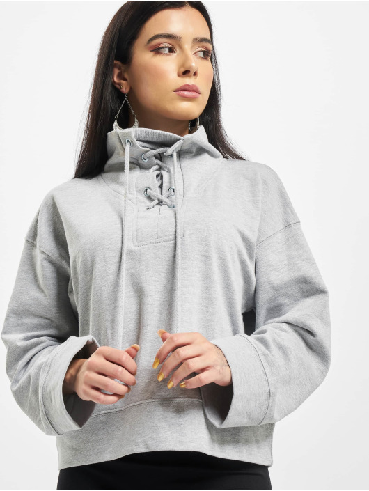 Missguided Pullover High Neck Tie Detail Long Sleeve grey