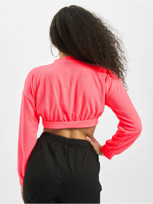 Missguided Pullover Petite L/S Waistband Crop pink
