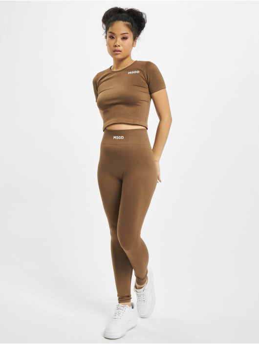 Missguided T-Shirt Seamless Rib brun