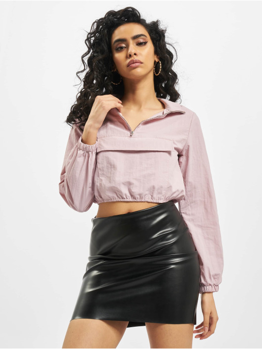 Missguided Damen Übergangsjacke Shell Front Pocket Crop in rosa