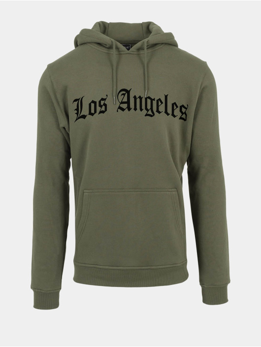 Mister Tee Felpa con cappuccio Los Angeles Wording oliva
