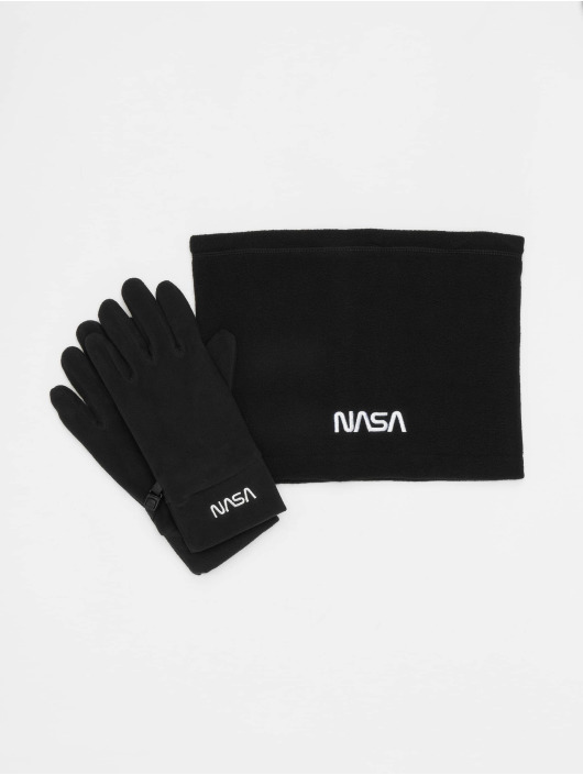 Mister Tee Handschuhe NASA Fleece Set schwarz