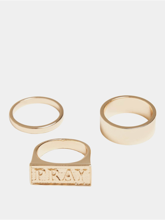 Mister Tee More Pray Ring gold colored