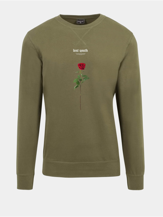 Mister Tee Herren Pullover Lost Youth Rose Crewneck in olive
