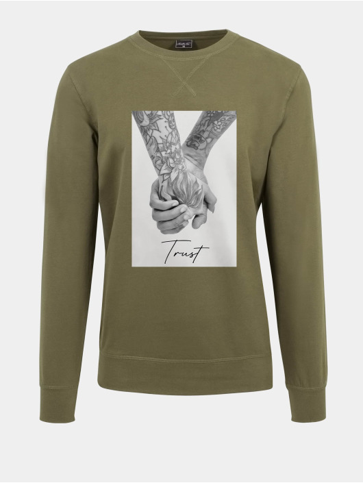 Mister Tee Herren Pullover Trust 2.0 Crewneck in olive