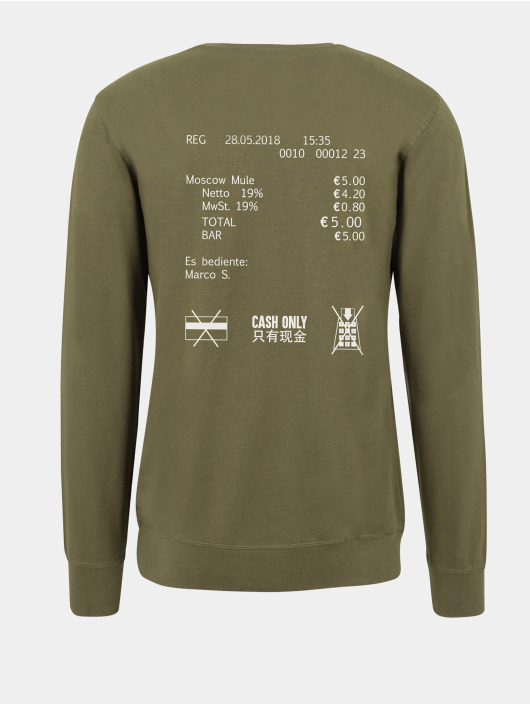Mister Tee Herren Pullover Cash Only Crewneck in olive