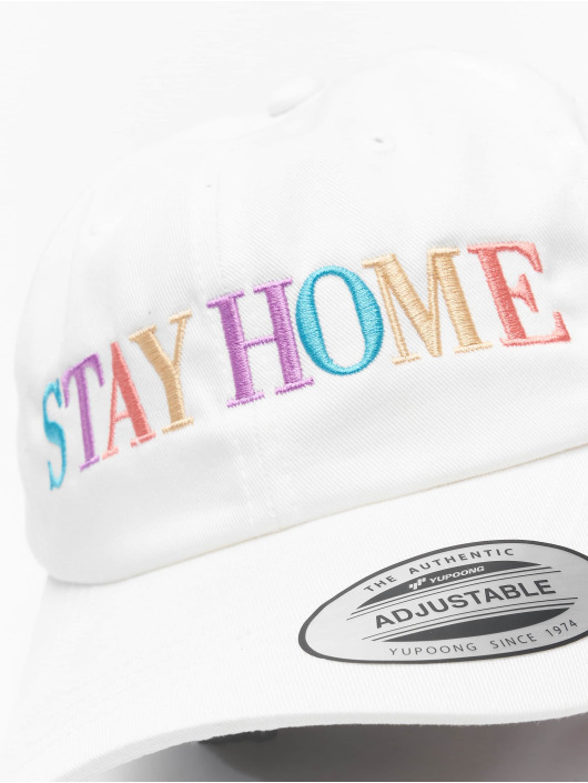 Mister Tee Snapback Cap Stay Home Emb white