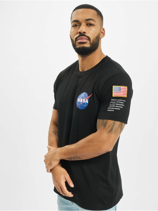 Mister Tee T-paidat NASA Insignia Logo Flag musta