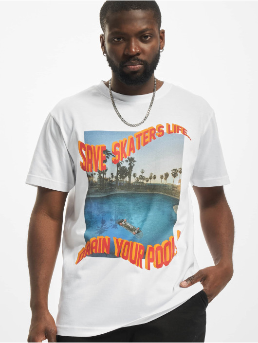 Mister Tee T-shirt Save Skaters Life bianco