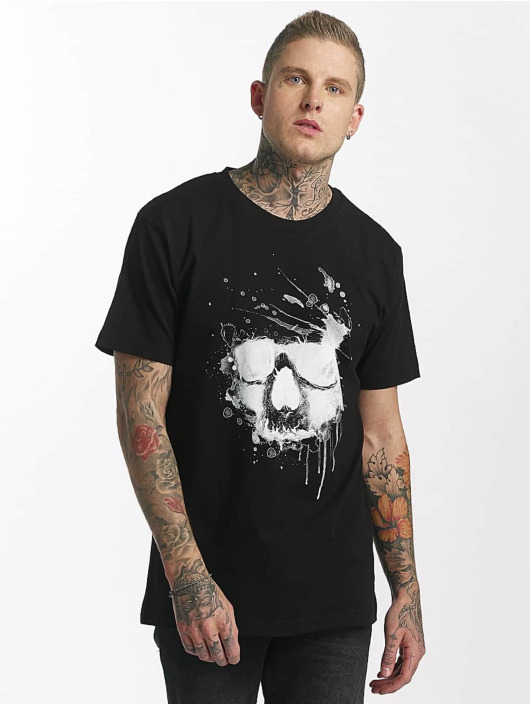 Mister Tee T-Shirt Waterpaint Skull black