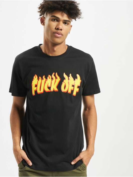 Mister Tee T-Shirt Fuck Off Flames black