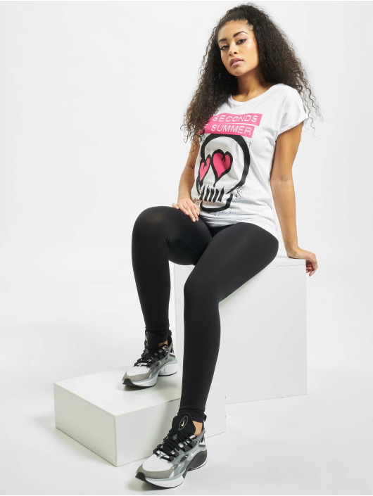 Mister Tee T-Shirt Ladies Five Seconds Of Summer Skull blanc