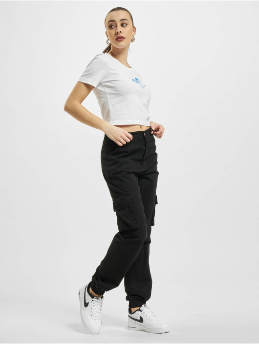 Mister Tee T-Shirt Butterfly Cropped blanc