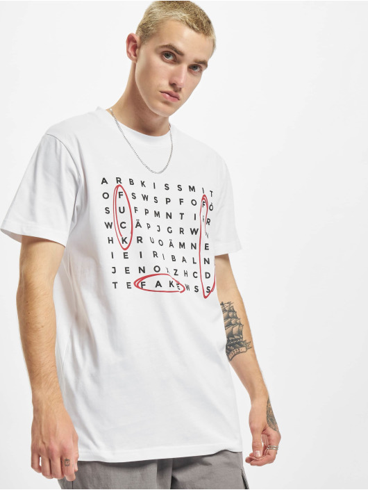 Mister Tee T-Shirt Crossword blanc