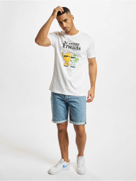 Mister Tee T-Shirt Support Your Friends blanc