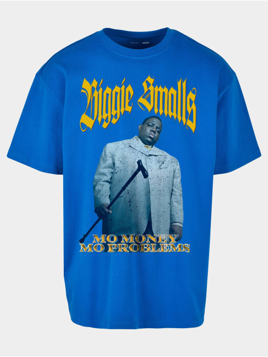 Mister Tee Herren T-Shirt Biggie More Money More Problems Oversize in blau