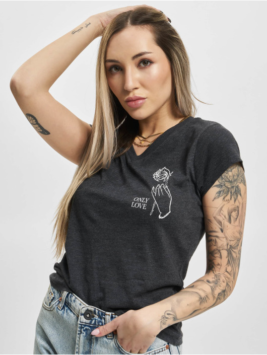 Mister Tee Damen T-Shirt Ladies Only Love in grau