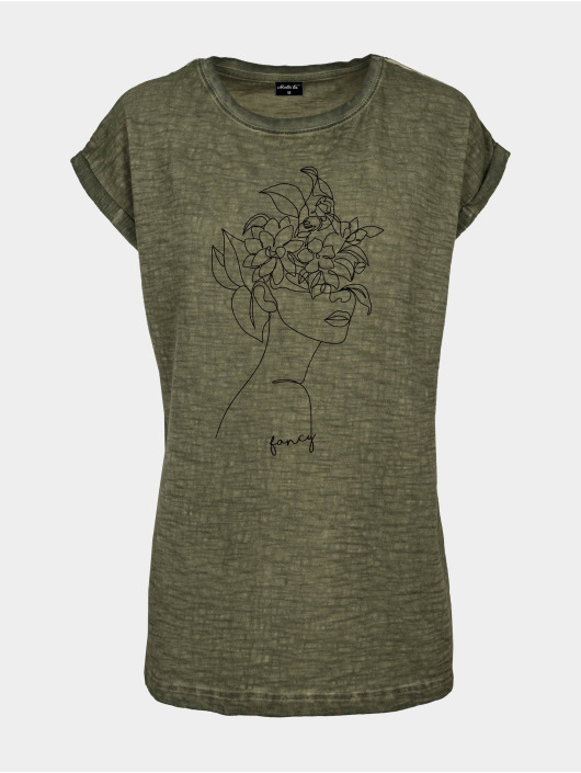 Mister Tee t-shirt Ladies One Line Fruit olijfgroen