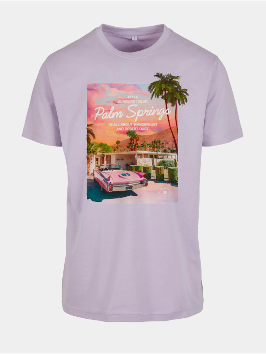 Mister Tee T-Shirt Palms Springs pourpre