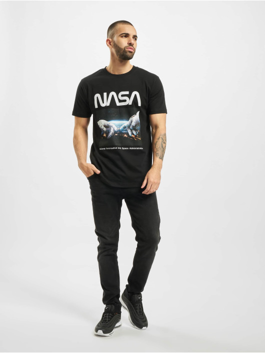 Mister Tee T-Shirt Nasa Astronaut Hands schwarz
