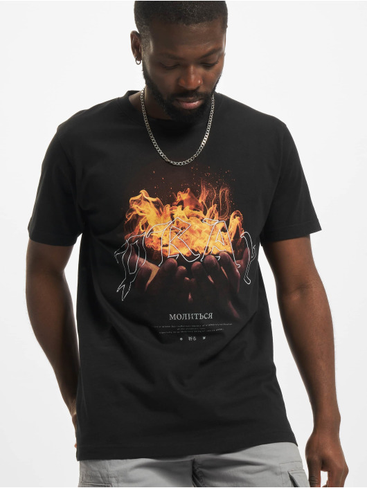 Mister Tee T-Shirt Pray On Fire schwarz