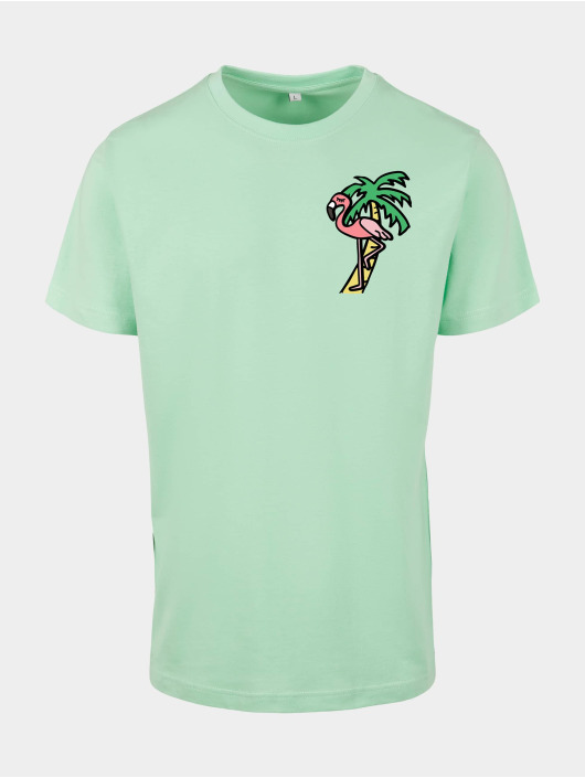 Mister Tee T-Shirt Flamingo vert