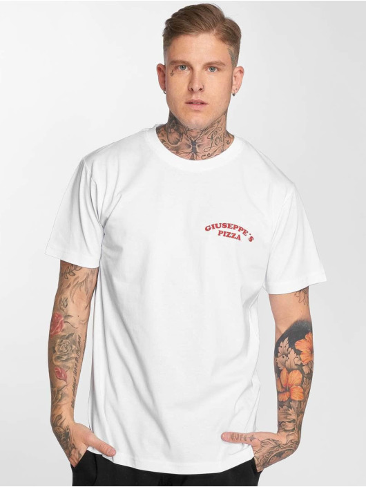 Mister Tee T-Shirt Giuseppes Pizzeria weiß