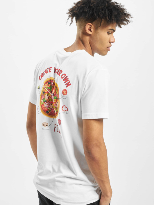 Mister Tee T-Shirt Create Your Pizza weiß