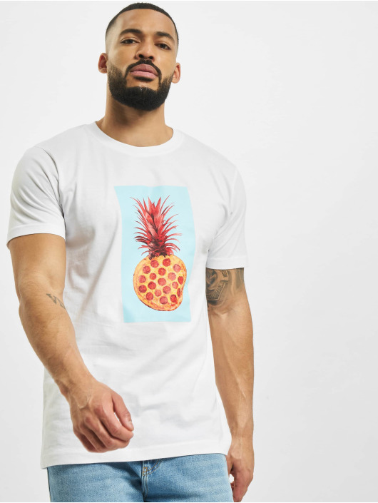 Mister Tee T-Shirt Pizza Pineapple weiß
