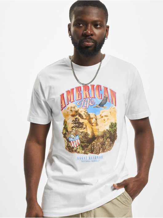 Mister Tee T-Shirt American Life Mount Roushmore weiß