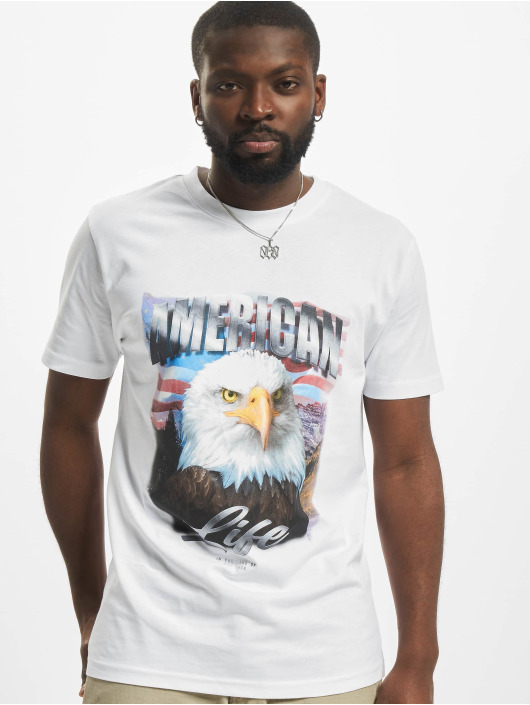 Mister Tee T-Shirt American Life Eagle weiß